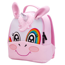 3D Embroidered Backpack Pink Unicorn Children School bag